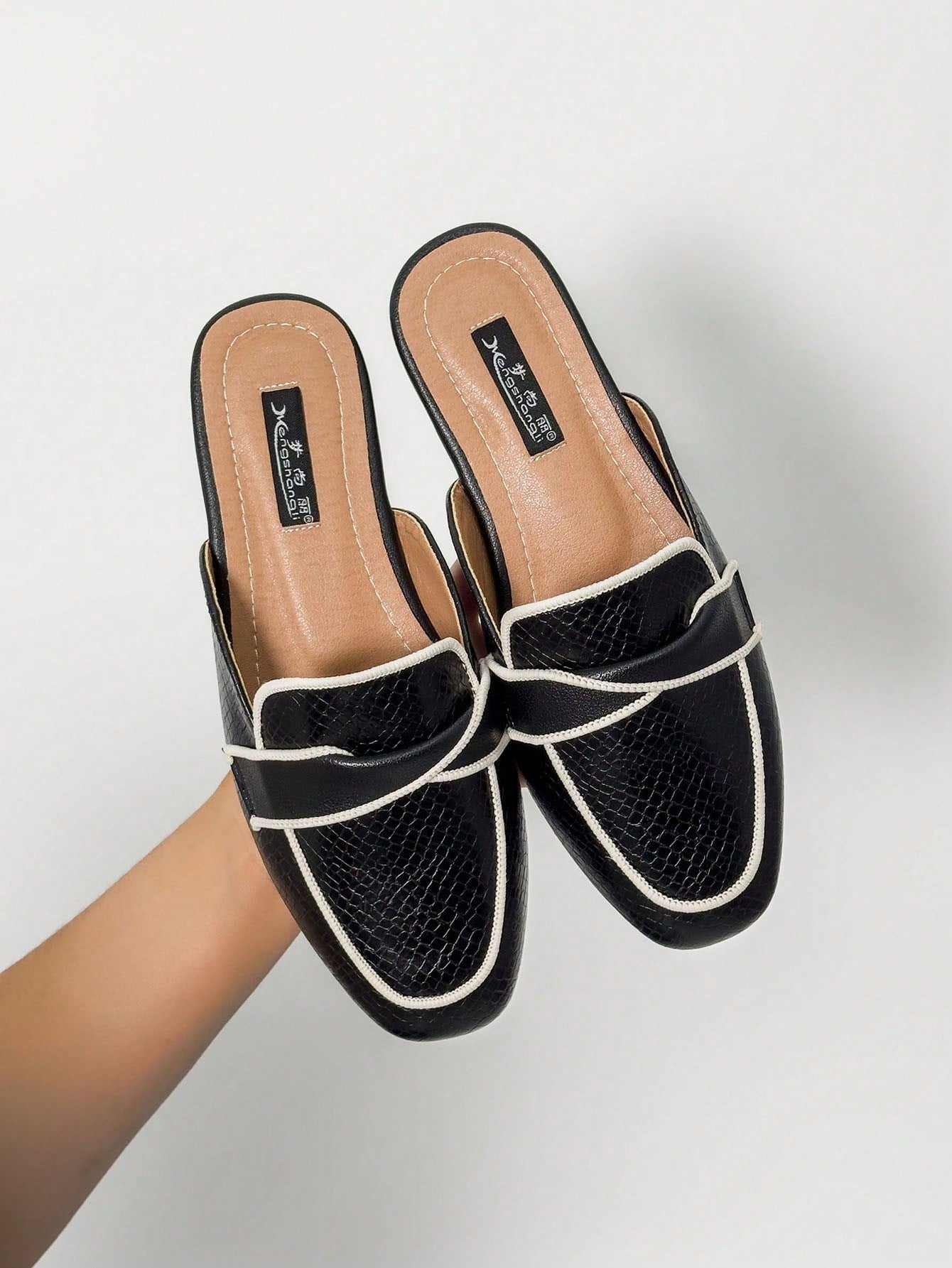 Mengshangli Wide Fit Slip-On Slippers For Women, Fashion Mule Shoes, Casual Outdoor Wear