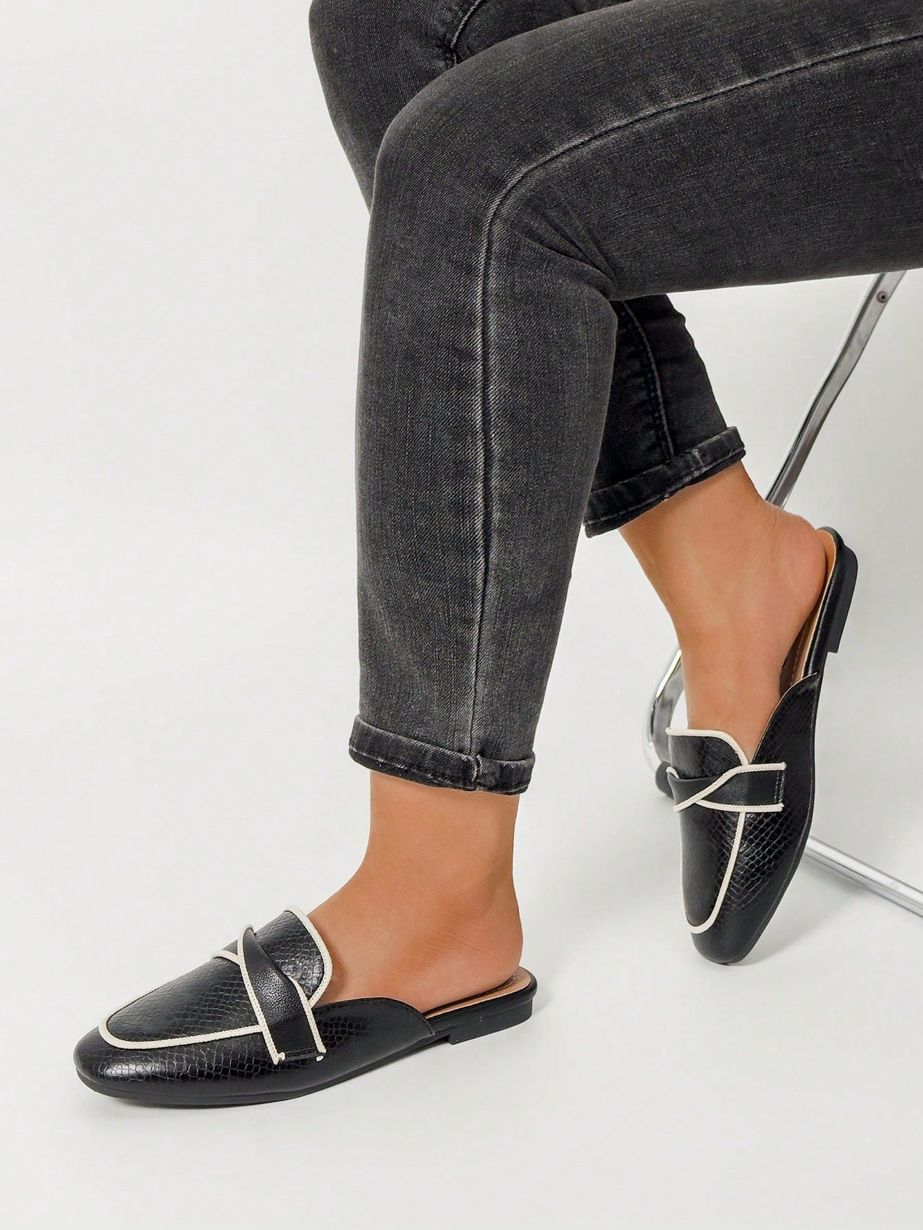 Mengshangli Wide Fit Slip-On Slippers For Women, Fashion Mule Shoes, Casual Outdoor Wear