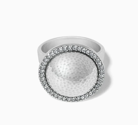Meridian Geo Dew Domed Ring Silver Size 7