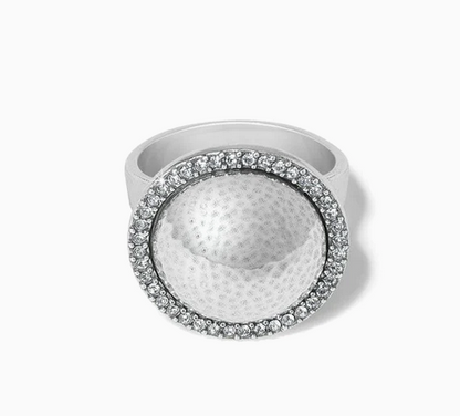 Meridian Geo Dew Domed Ring Silver Size 7