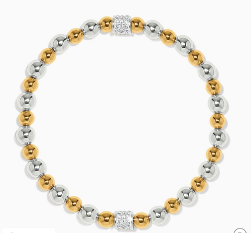 Meridian Petite Silver/Gold Stretch Bracelet