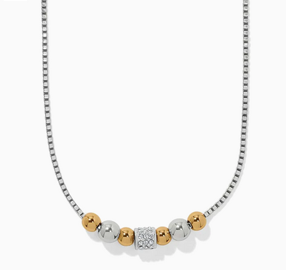 Meridian Petite Station Small Necklace Two Tone Silver