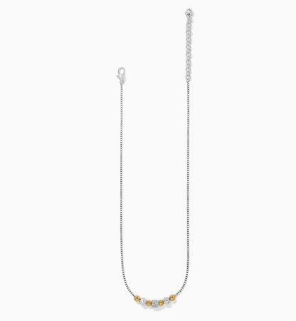 Meridian Petite Station Small Necklace Two Tone Silver