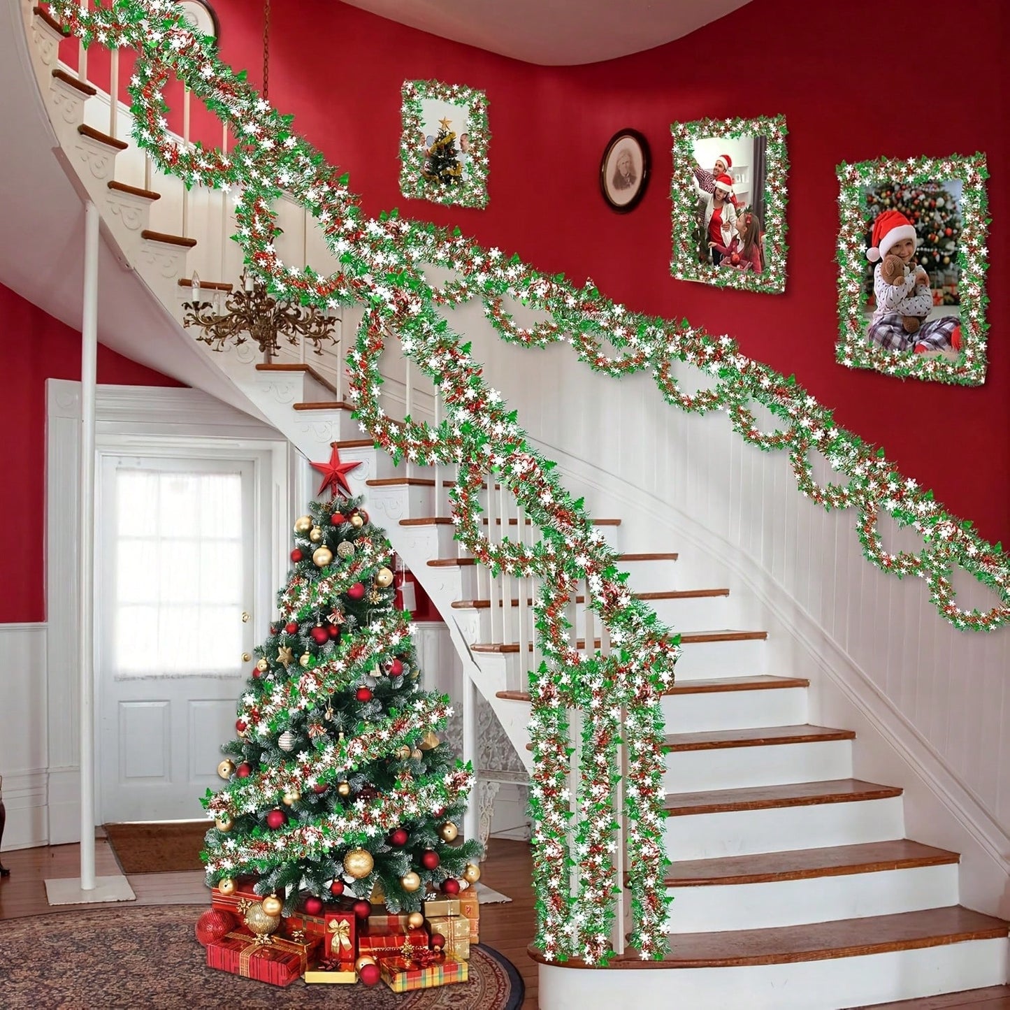 Merry Christmas Car Stickers Waterproof Santa Claus & Reindeer Window Decor Self-Adhesive PVC Christmas Decoration