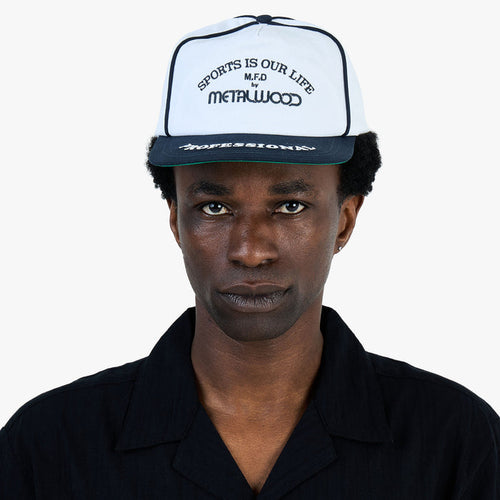 Metalwood Professional Piping Snapback Hat / White