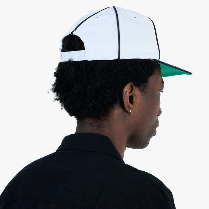 Metalwood Professional Piping Snapback Hat / White