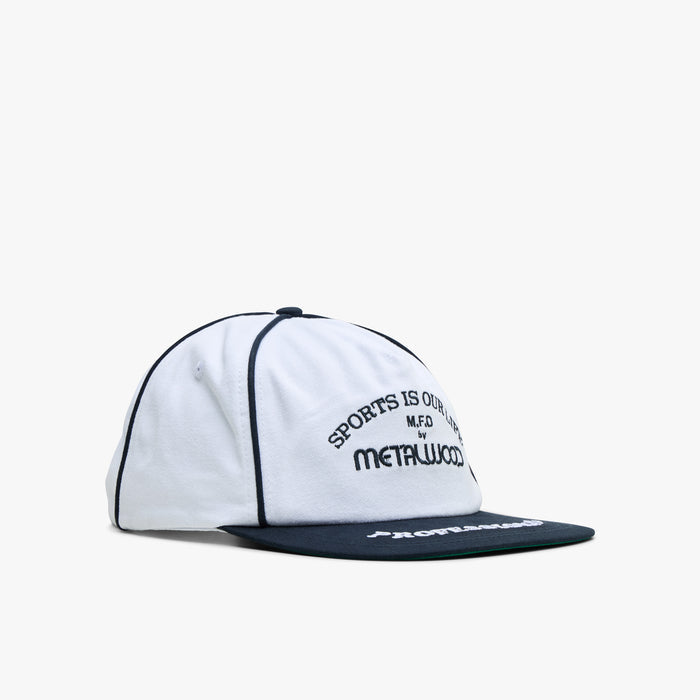 Metalwood Professional Piping Snapback Hat / White