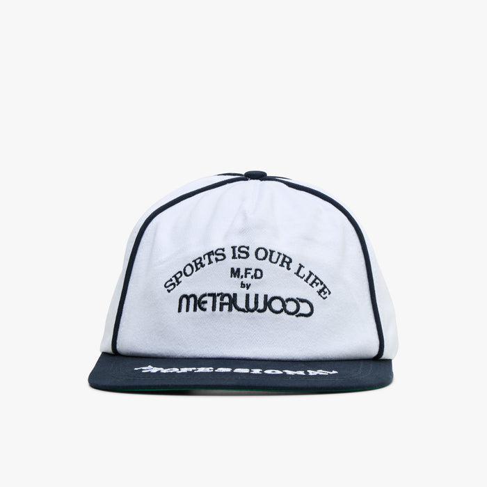 Metalwood Professional Piping Snapback Hat / White