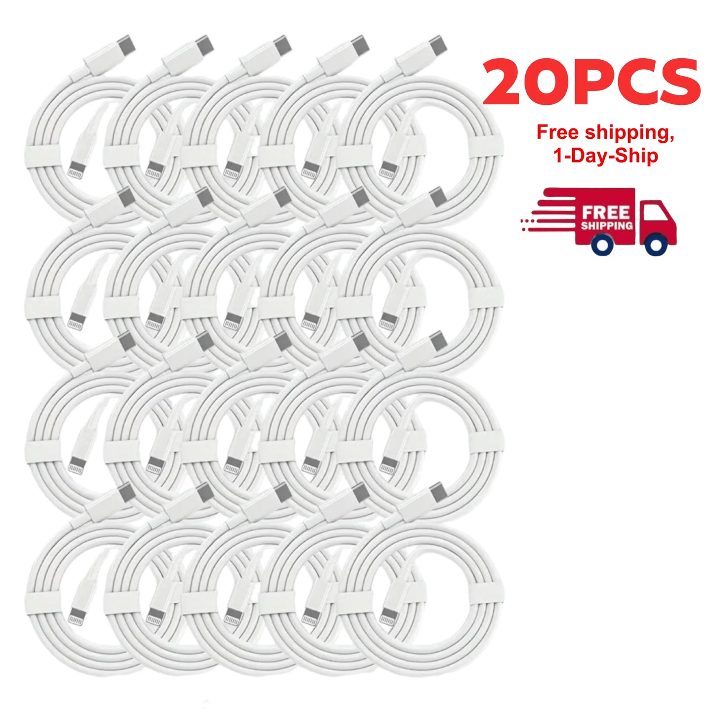 MFIGlGK 20pcs Lightning Cable [MFi Certified] For IPhone Fast Charger Cable Power Delivery Type C Charging Cord Compatible With For IPhone 14 13 13 Pro Max 12 12 Pro Max 11 XS XR X 8 IPad, White Comp