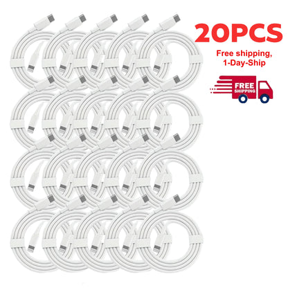 MFIGlGK 20pcs Lightning Cable [MFi Certified] For IPhone Fast Charger Cable Power Delivery Type C Charging Cord Compatible With For IPhone 14 13 13 Pro Max 12 12 Pro Max 11 XS XR X 8 IPad, White Comp