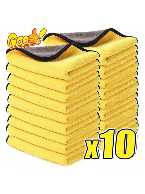 Microfiber Towels,1pc/3pcs/5pcs/10pcs High Density Coral Fleece Car Wash Towels, Double-Sided Thick Absorbent Automotive Cleaning Cloth, Windshield Wiper, Suitable For Auto Repair Shops, Hotels, Resta