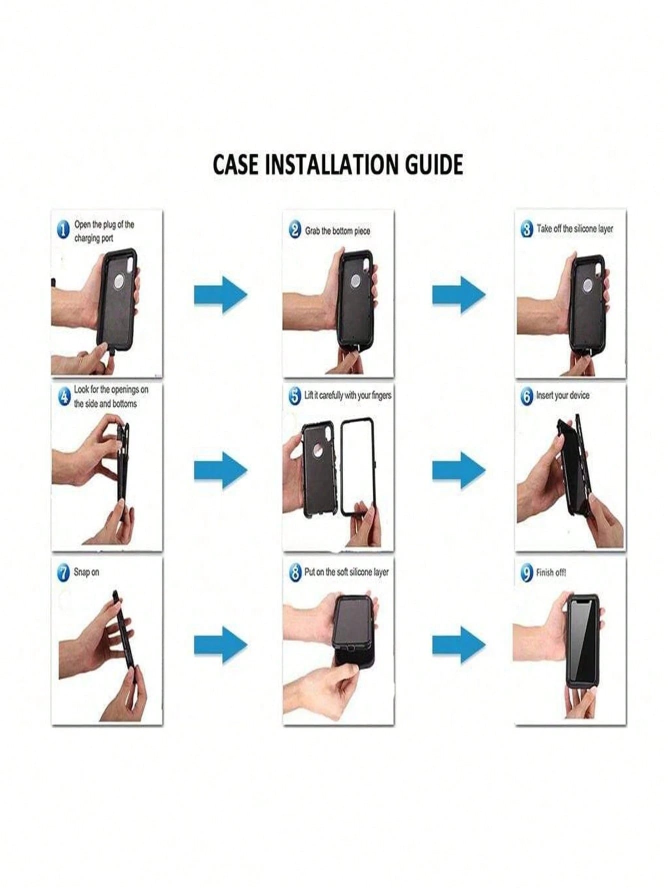 Military Grade Shockproof Basic Phone Case Military Grade Anti-Drop Heavy Duty Rugged Anti Drop Shock-Absorbing And Abrasion Resistant Full Body Protective Phone Case Sturdy Three In One Protective Ca