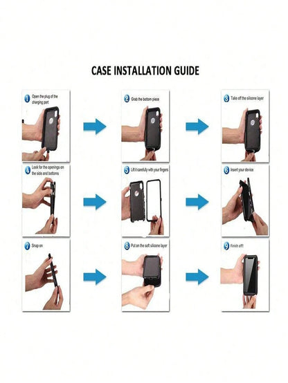 Military Grade Shockproof Basic Phone Case Military Grade Anti-Drop Heavy Duty Rugged Anti Drop Shock-Absorbing And Abrasion Resistant Full Body Protective Phone Case Sturdy Three In One Protective Ca