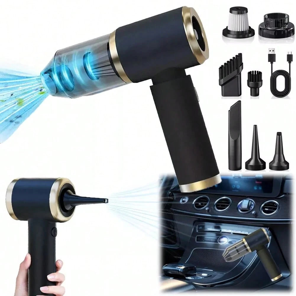 Mini 4 In 1 Upgrade Car Vacuum Cleaner Air Blower Wireless Handheld Rechargeable