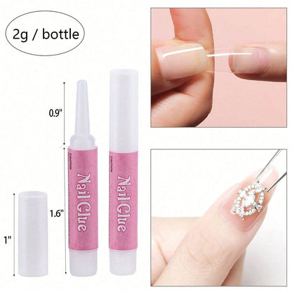 Mini False Nails Glue Net Strong Adhesive Acrylic Tips Glue For Rhinestone Broken Nails Manicure Extension Glue