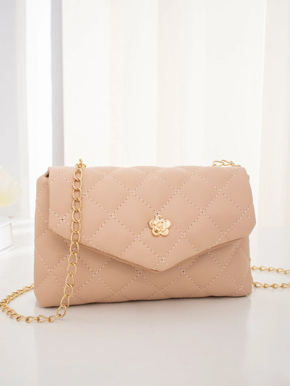 Mini Fashionable Flap Chain Crossbody Bag, Quilted Women's Shoulder Messenger Bag For Phone, Suitable For Gifts, Vacation, Shopping, Valentines Gifts, Cream Bag