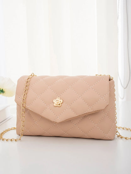 Mini Fashionable Flap Chain Crossbody Bag, Quilted Women's Shoulder Messenger Bag For Phone, Suitable For Gifts, Vacation, Shopping, Valentines Gifts, Cream Bag
