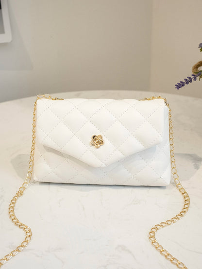 Mini Fashionable Straw Material Flap Chain Crossbody Bag, Women's Shoulder Sling Purse For Phone