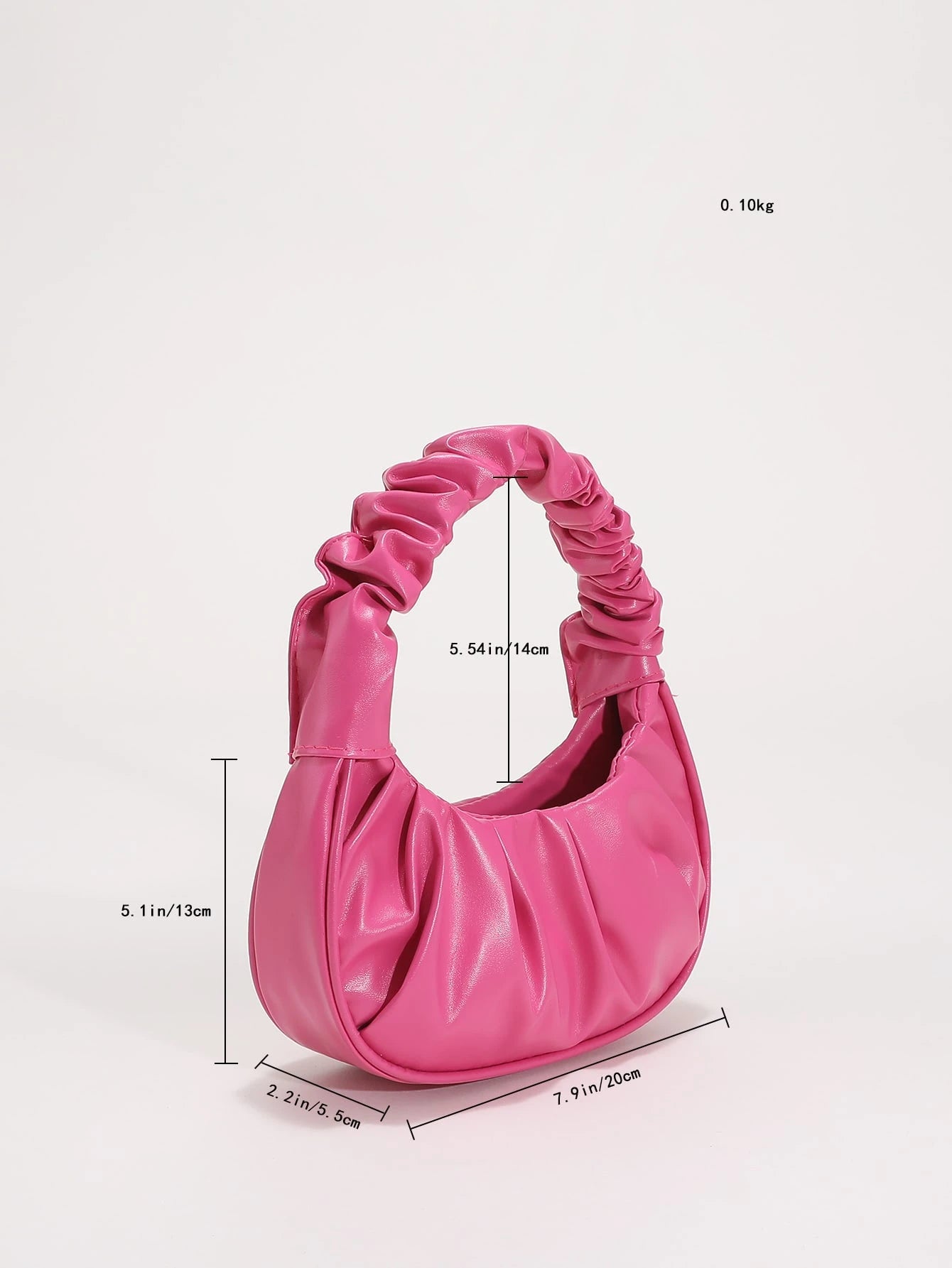 Mini Solid Color Pleated Cloud Handbag For Women
