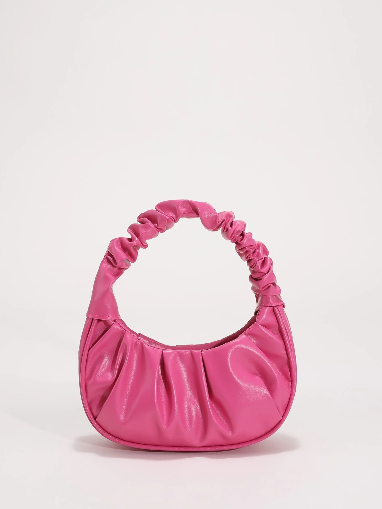 Mini Solid Color Pleated Cloud Handbag For Women