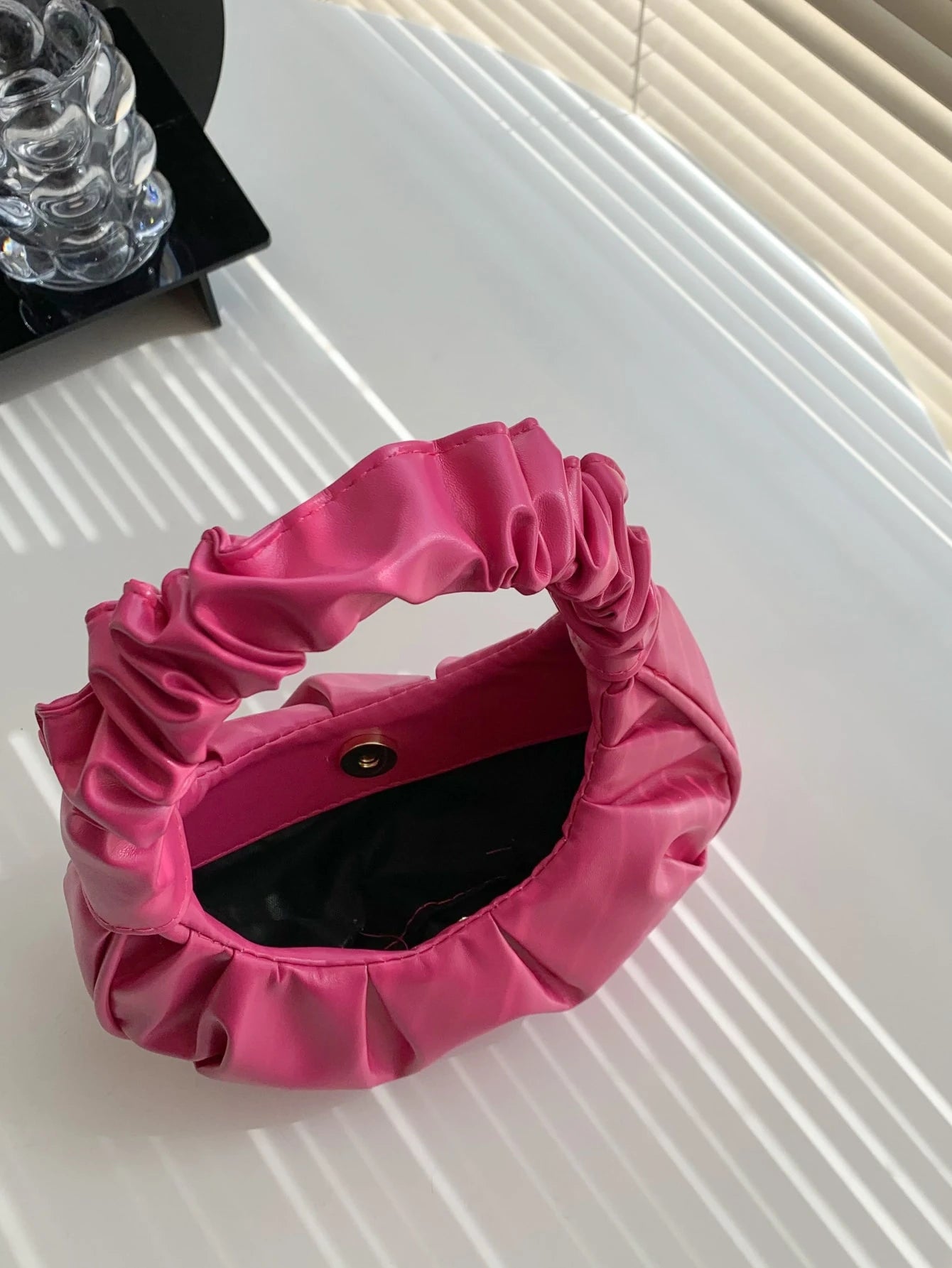 Mini Solid Color Pleated Cloud Handbag For Women