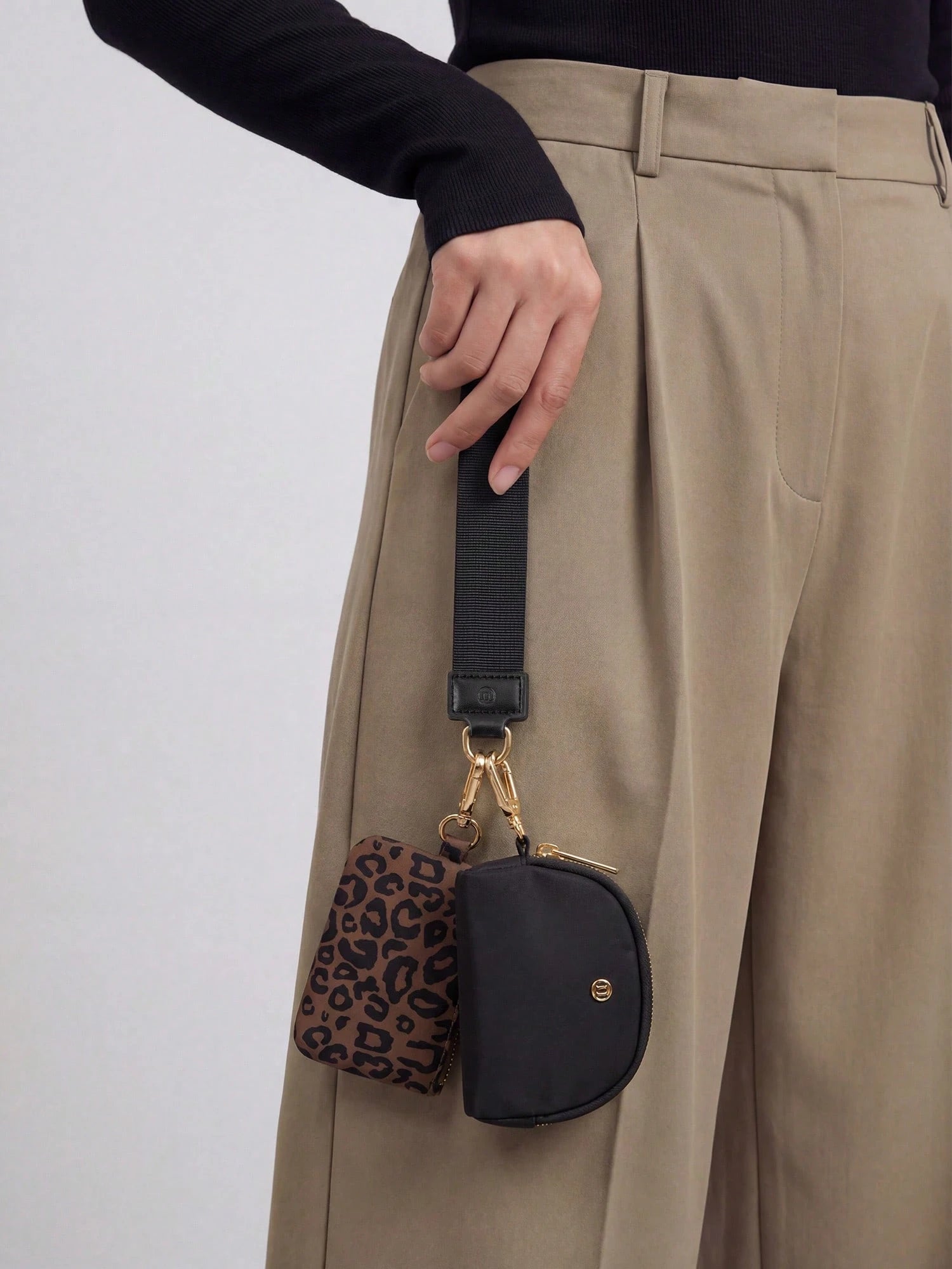 Mini Zip Around Wristlet Wallets For Women-KeyChain Wallet With Detachable Dual Pouch Wristlet-Key Chain Coin Purse Small Wallets
