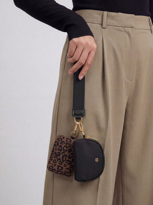 Mini Zip Around Wristlet Wallets For Women-KeyChain Wallet With Detachable Dual Pouch Wristlet-Key Chain Coin Purse Small Wallets