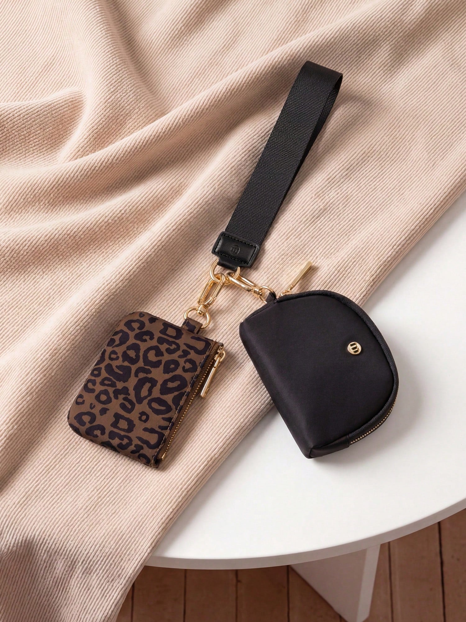 Mini Zip Around Wristlet Wallets For Women-KeyChain Wallet With Detachable Dual Pouch Wristlet-Key Chain Coin Purse Small Wallets