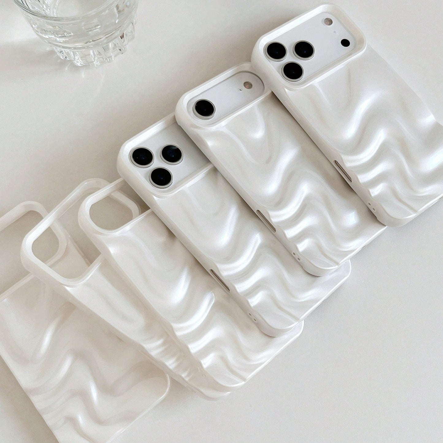 Minimalist 3D Water Wave Pattern Phone Case Compatible With Apple 17 Pro Max/17 Pro/17 Air/17/16 Pro Max/16/16 Pro/16 Plus/15/15 Pro Max/15 Plus/15 Pro/14 Pro Max/14 Pro/14/13 Pro Max/13/13 Pro/12/12