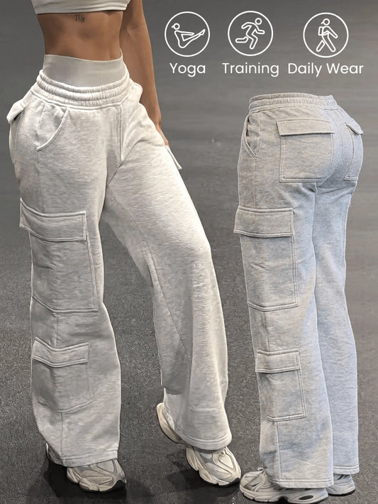 Minimalist Casual Pocket Sports Straight Leg Loose Daily Commute Women's Cargo Pants Fall