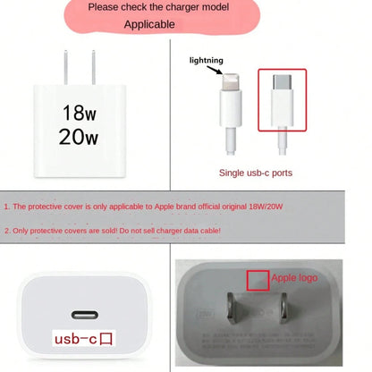 Minimalist Floral Charging Protector, Apple 14 Series 11/12/13/16/15 Fast Charger Protector, 20W Charger Protector, Ideal Gift For Friends