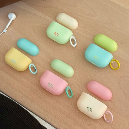 Minimalist Korean/European/American Matte Color-Block Earphone Case With Hanging Ring, Compatible With Apple Pro 3 Case/ Pro 2 Case/ Pro Case/ 4 Case/ 3 Case/ 2 Case/Fashion Women's Earphone Case/Mini