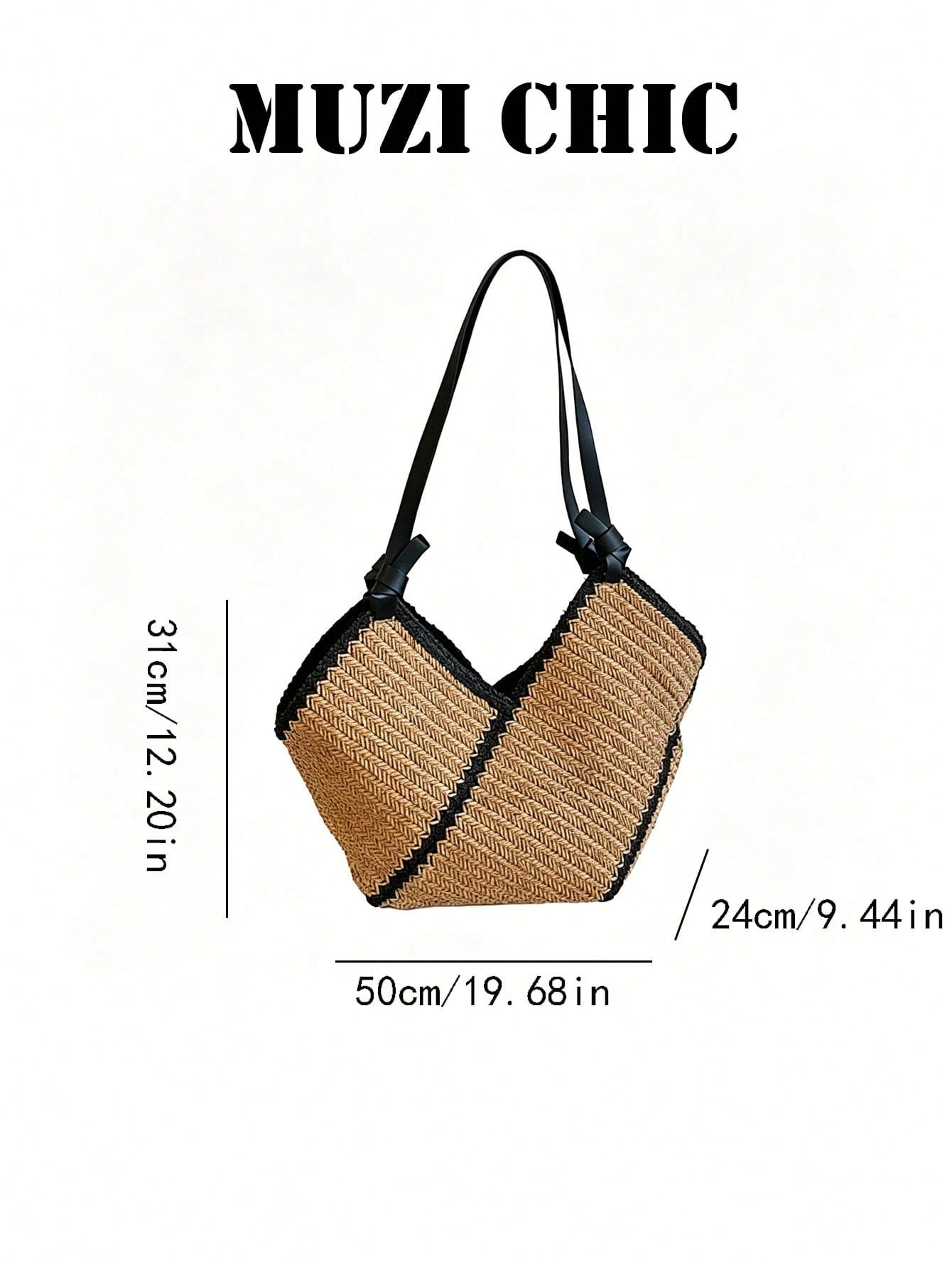 Minimalist Raffia Woven Daily Tote Bag With Spacious Interior And Comfortable Handles, Perfect For Work, Errands Or Beach Vacation, Blending Natural Texture With Everyday Functionality