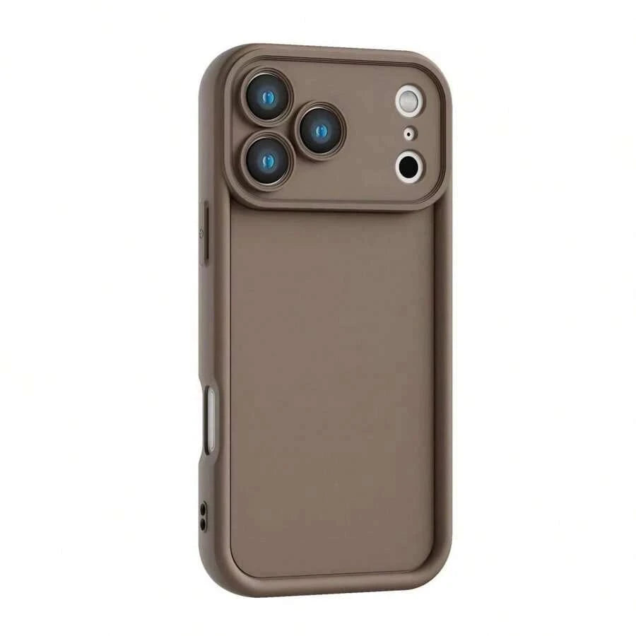 Minimalist Solid Color Thick Shock-Absorbing Khaki Phone Case, Compatible With 17/17 Pro/17 Pro Max/16 Pro Max/16/16 Pro/16 Plus/16E/15/15 Plus/15 Pro/15 Pro Max/11/12/13/14 Pro Max/XS/XR/11 Pro/11 Pr