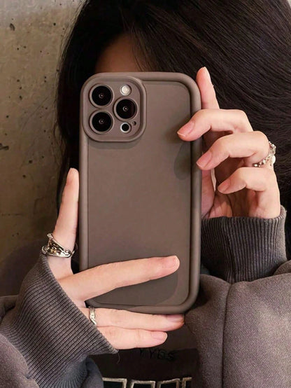 Minimalist Thick Shock-Absorbing Black Phone Case, Compatible With IPhone 17/17Pro/17promax/16 Pro Max/16/16 Pro/16 Plus/16E/15/15 Plus/15 Pro/15 Pro Max/11/12/13/14 Pro Max/XS/XR/11 Pro/11 Pro Max/12