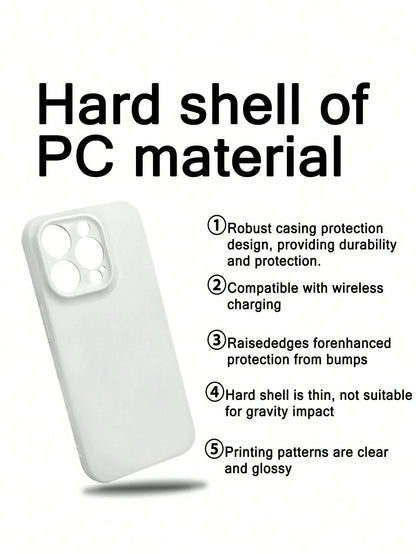 Minimalist White Pink Stripe Pattern Fashion Glossy Perforated Plastic Hard Phone Case 1pc Compatible With IPhone 11/12/13/14/15/16 Pro Max Waterproof Shockproof Anti-Fall Scratch Resistant Spring Bir