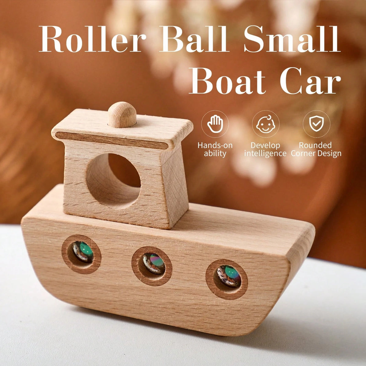 Minimalist Wooden Sailboat Model Toy, Interesting Kaleidoscope Viewer, Color Recognition Early Education Tool, Desktop Puzzle Game, Sensory Exploration Ability Development Aid