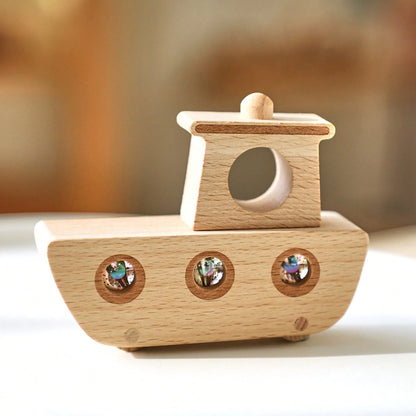 Minimalist Wooden Sailboat Model Toy, Interesting Kaleidoscope Viewer, Color Recognition Early Education Tool, Desktop Puzzle Game, Sensory Exploration Ability Development Aid