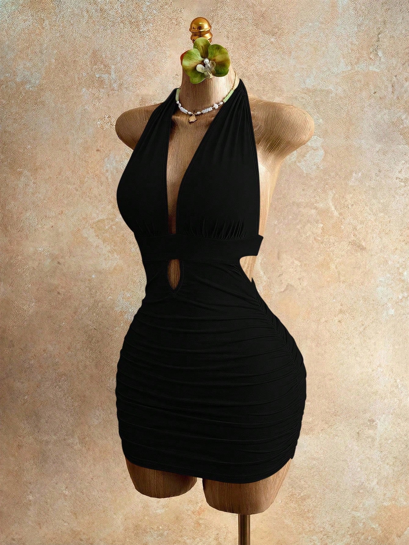 Mistrie Women's Fashionable Sexy Halter Backless Bodycon Dress, Summer