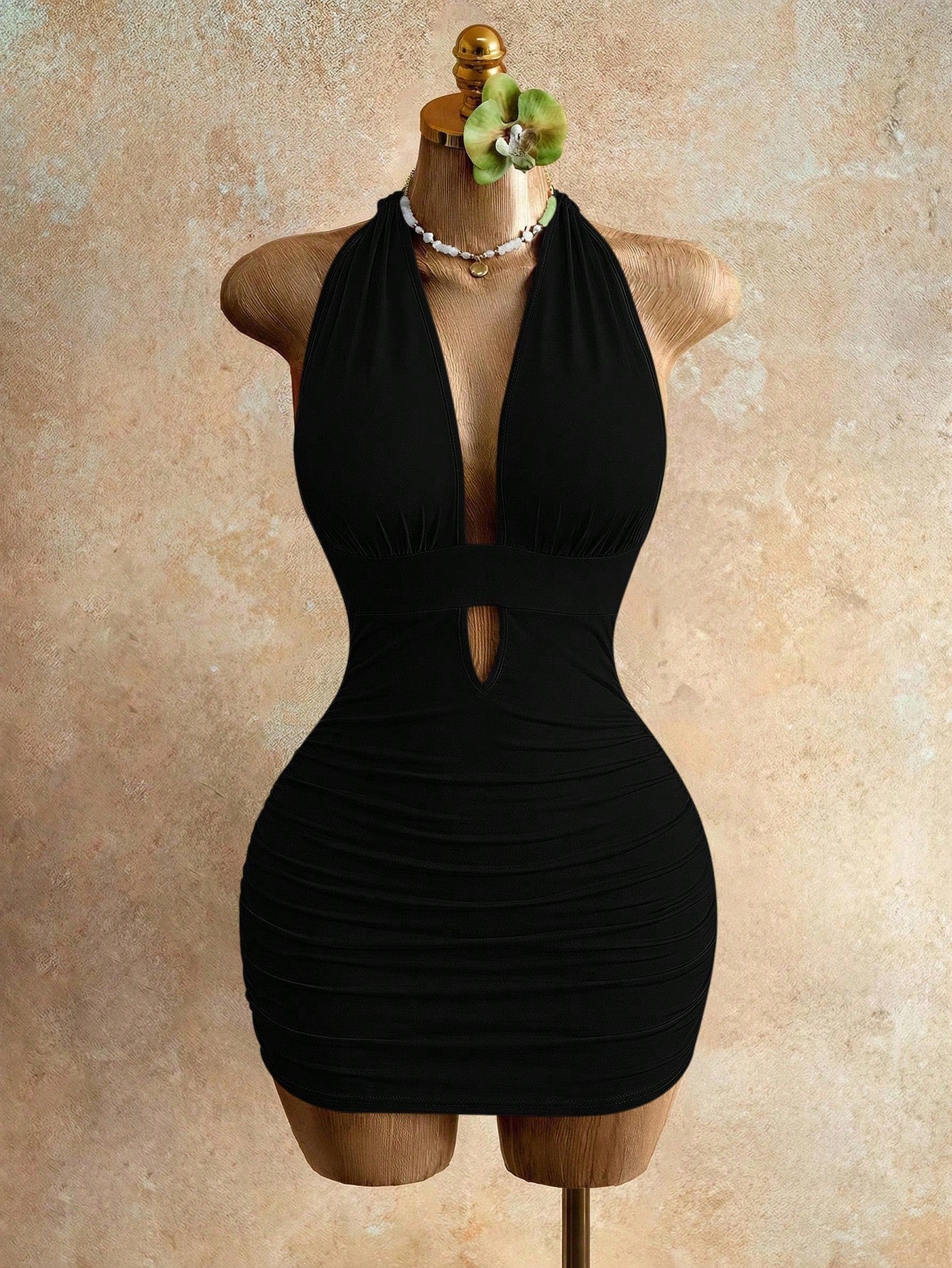 Mistrie Women's Fashionable Sexy Halter Backless Bodycon Dress, Summer