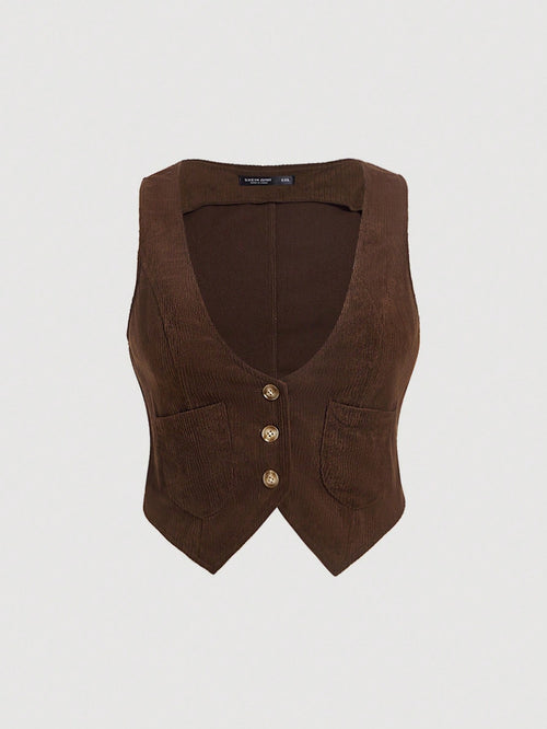 MOD Plus Button Front Vest Jacket Winter Fall Autumn
