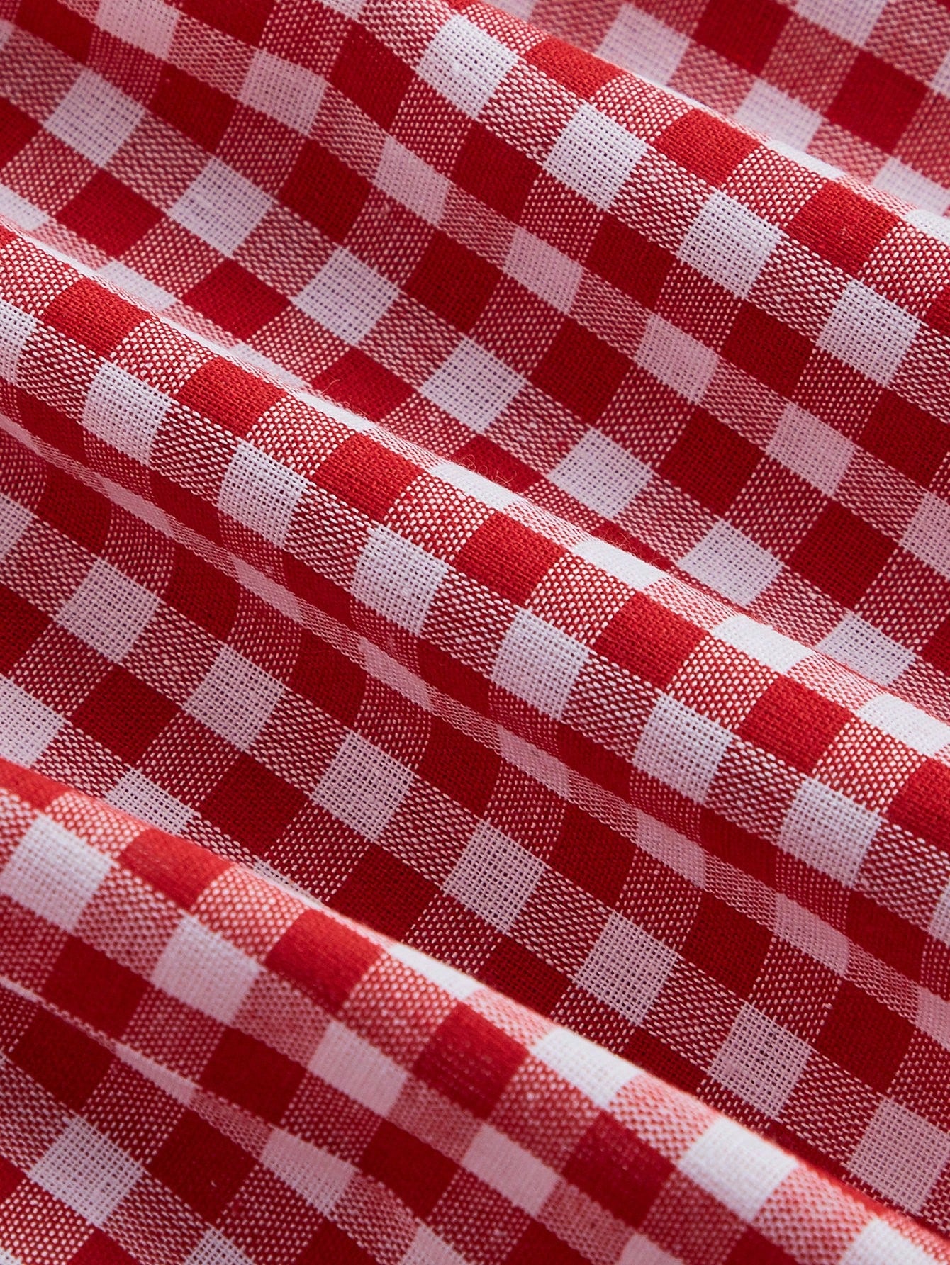 MOD Plus Size Cute Red And White Gingham Checkered Camisole Top,Lace Trim Bowknot Babydoll A-Line Summer Top For Picnic,Cottagecore Country Style Vacation