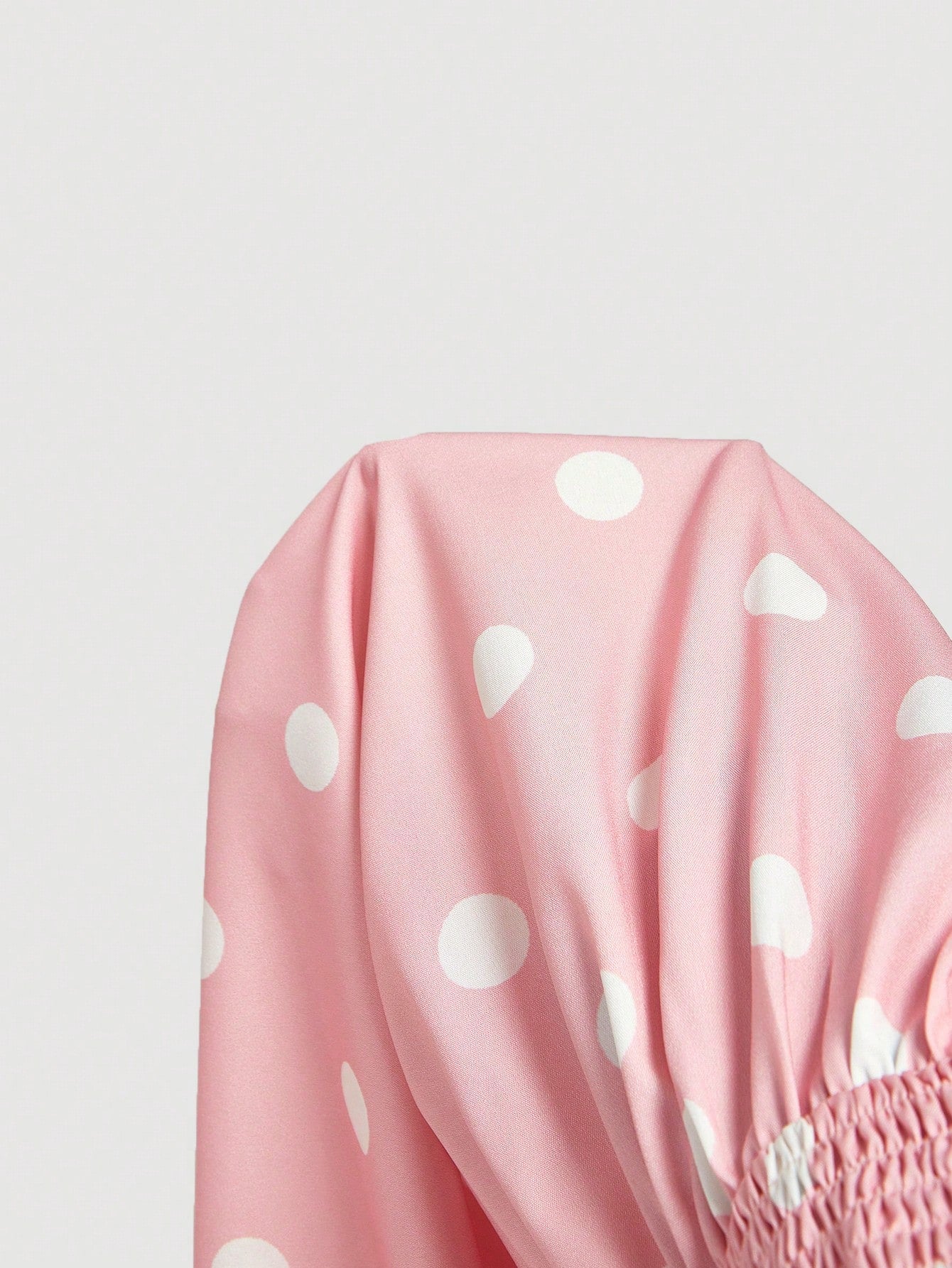 MOD Women's Pink And White Polka Dot 90s Retro Tea Party Summer Dress,Minimalist & Fashionable Bandeau Long Dress For Beach Vacation,Ceremony & Graduation