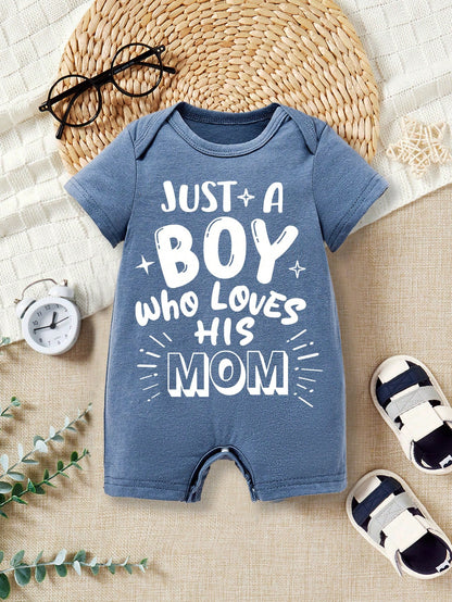 ModeFlare Wear Don''t Make Me Go Get My Big Sister, Baby Boys'' Casual Minimalist Letter Graphic Round Neck Romper, Summer Cotton