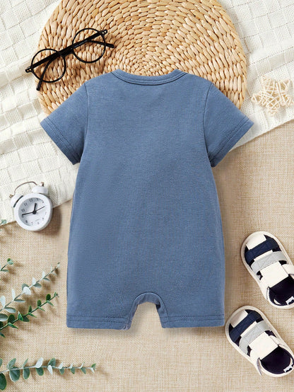 ModeFlare Wear Don''t Make Me Go Get My Big Sister, Baby Boys'' Casual Minimalist Letter Graphic Round Neck Romper, Summer Cotton