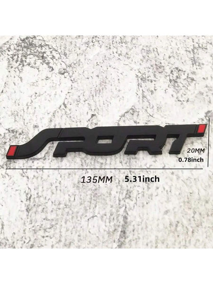 Modified SPORT Sports Logo 3D Solid Metal SPORT English Body Stickers Personalized Metal Car Stickers