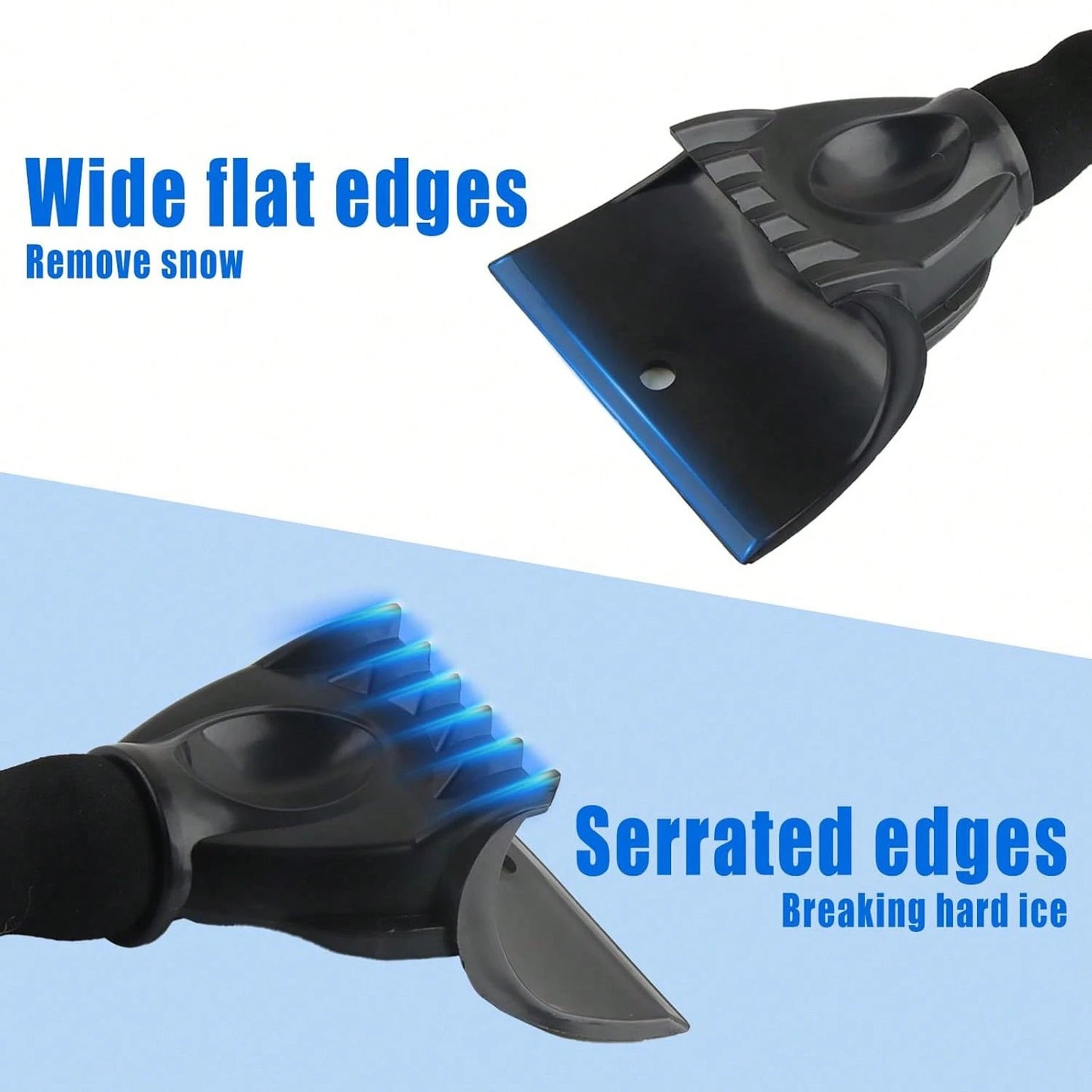 MOTOMATE Car Ice Scraper, Auto Windshield Ice Shovel With Warm Thermal Waterproof Glove, Scratch-Free Car Window Snow Scraper Mitt Windproof Winter Cleaning Tool For Most Vehicles (Black)