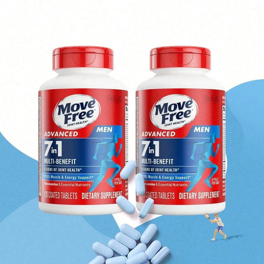 Move Free 7-In-1 Men's Joint Health Formula- Glucosamine Chondroitin Plus Calcium, B-Vitamins & Multi Nutrients- 120 Capsules