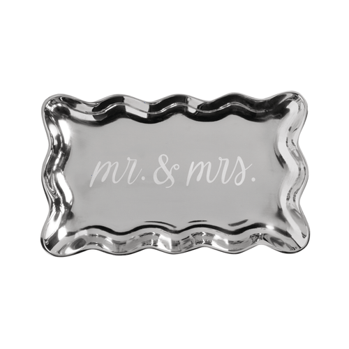 Mr & Mrs Etched Metal Tray