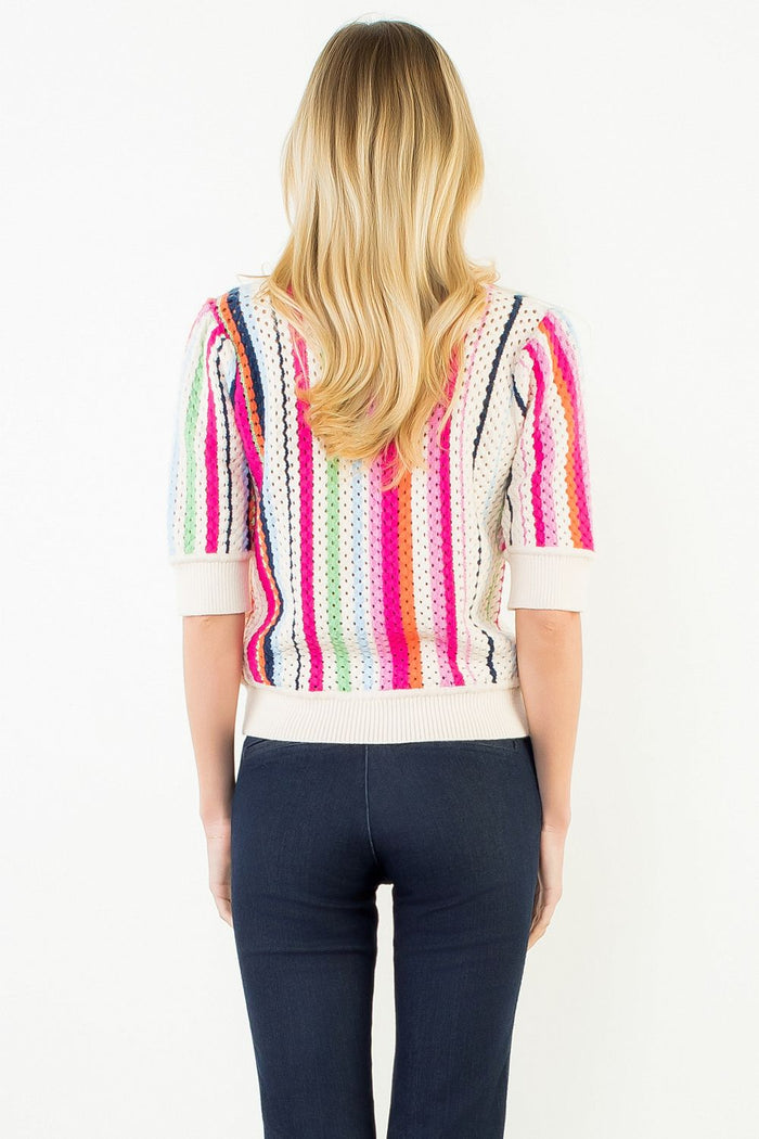 Multi Color Stripe Knit Sweater